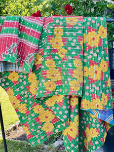 Vintage Sari Sequins Kantha