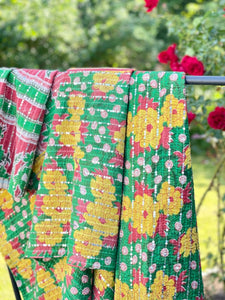 Vintage Sari Sequins Kantha