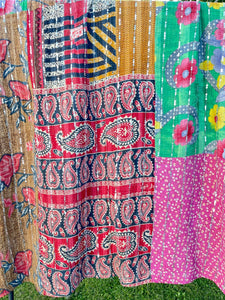 Vintage Sari Sequins Kantha