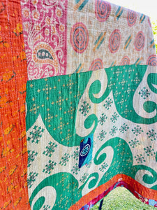 Vintage Sari Sequins Kantha