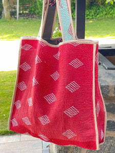 Sari Kantha Tote Bag