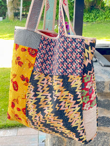 Sari Kantha Tote Bag