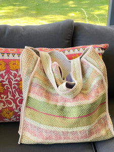 Sari Kantha Tote Bag