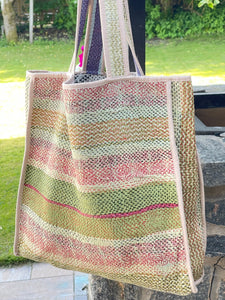 Sari Kantha Tote Bag