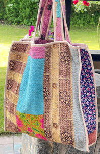 Sari Kantha Tote Bag