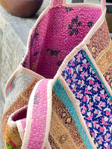 Sari Kantha Tote Bag