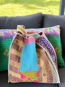 Sari Kantha Tote Bag