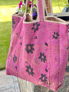 Sari Kantha Tote Bag