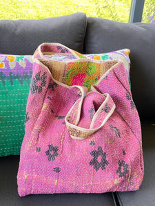 Sari Kantha Tote Bag