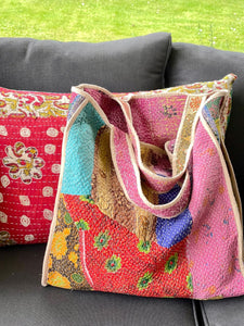 Sari Kantha Tote Bag