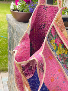 Sari Kantha Tote Bag