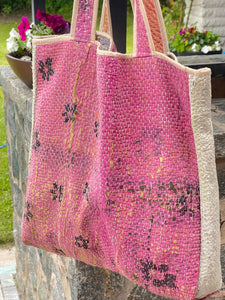 Sari Kantha Tote Bag