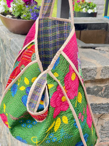 Sari Kantha Tote Bag