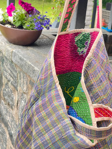 Sari Kantha Tote Bag