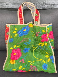 Sari Kantha Tote Bag