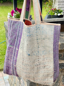 Sari Kantha Tote Bag