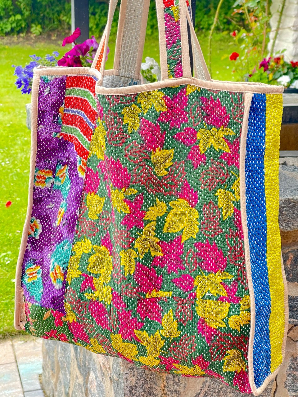 Sari Kantha Tote Bag