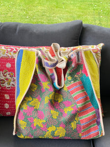 Sari Kantha Tote Bag