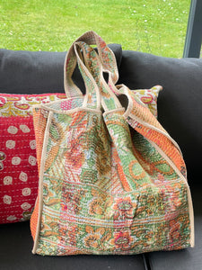 Sari Kantha Tote Bag