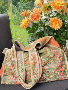 Sari Kantha Tote Bag