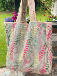 Sari Kantha Tote Bag