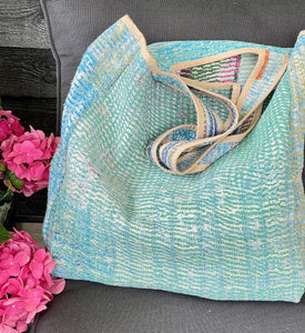 Sari Kantha Tote Bag