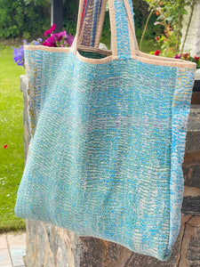 Sari Kantha Tote Bag