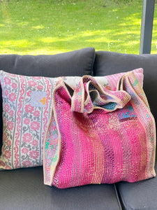 Sari Kantha Tote Bag