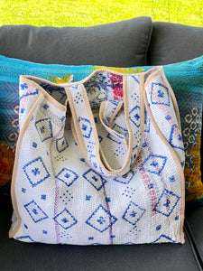 Sari Kantha Tote Bag