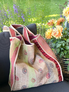 Sari Kantha Tote Bag