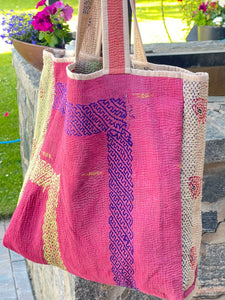 Sari Kantha Tote Bag