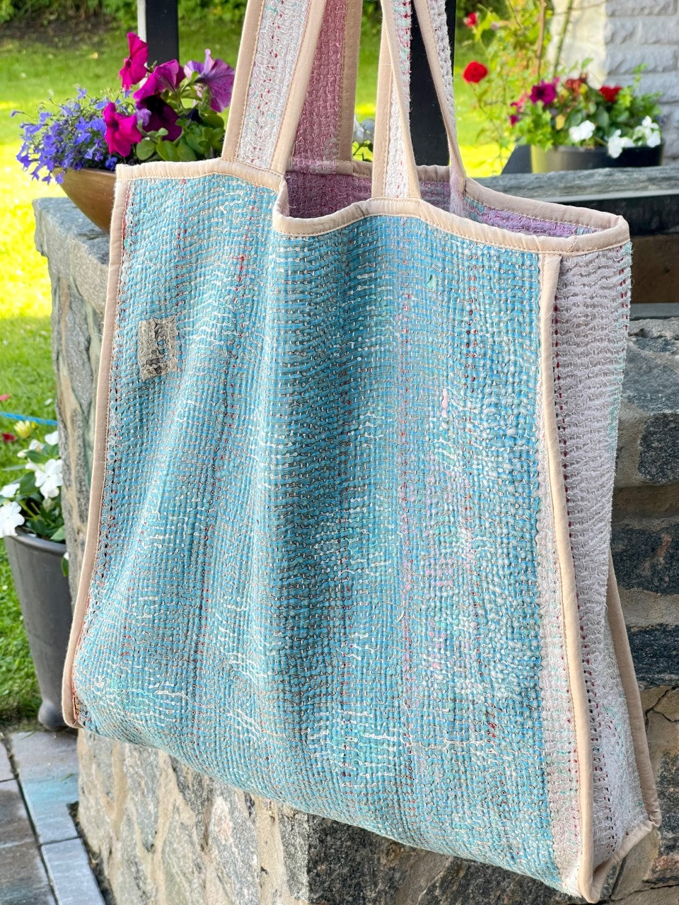 Sari Kantha Tote Bag