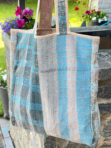 Sari Kantha Tote Bag