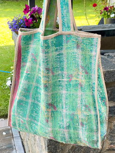 Sari Kantha Tote Bag