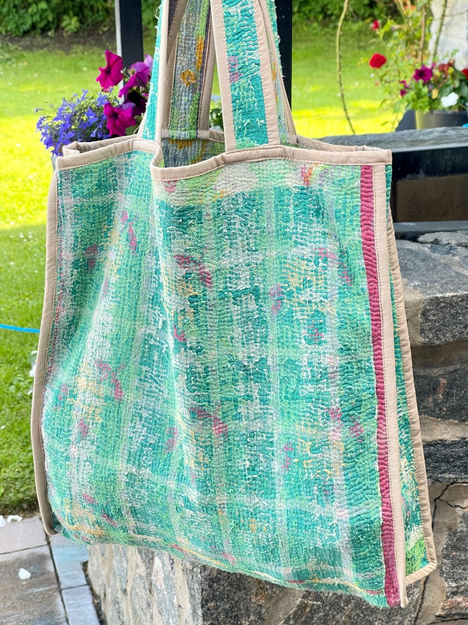 Sari Kantha Tote Bag