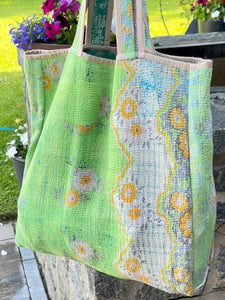 Sari Kantha Tote Bag