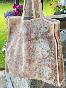 Sari Kantha Tote Bag