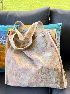 Sari Kantha Tote Bag