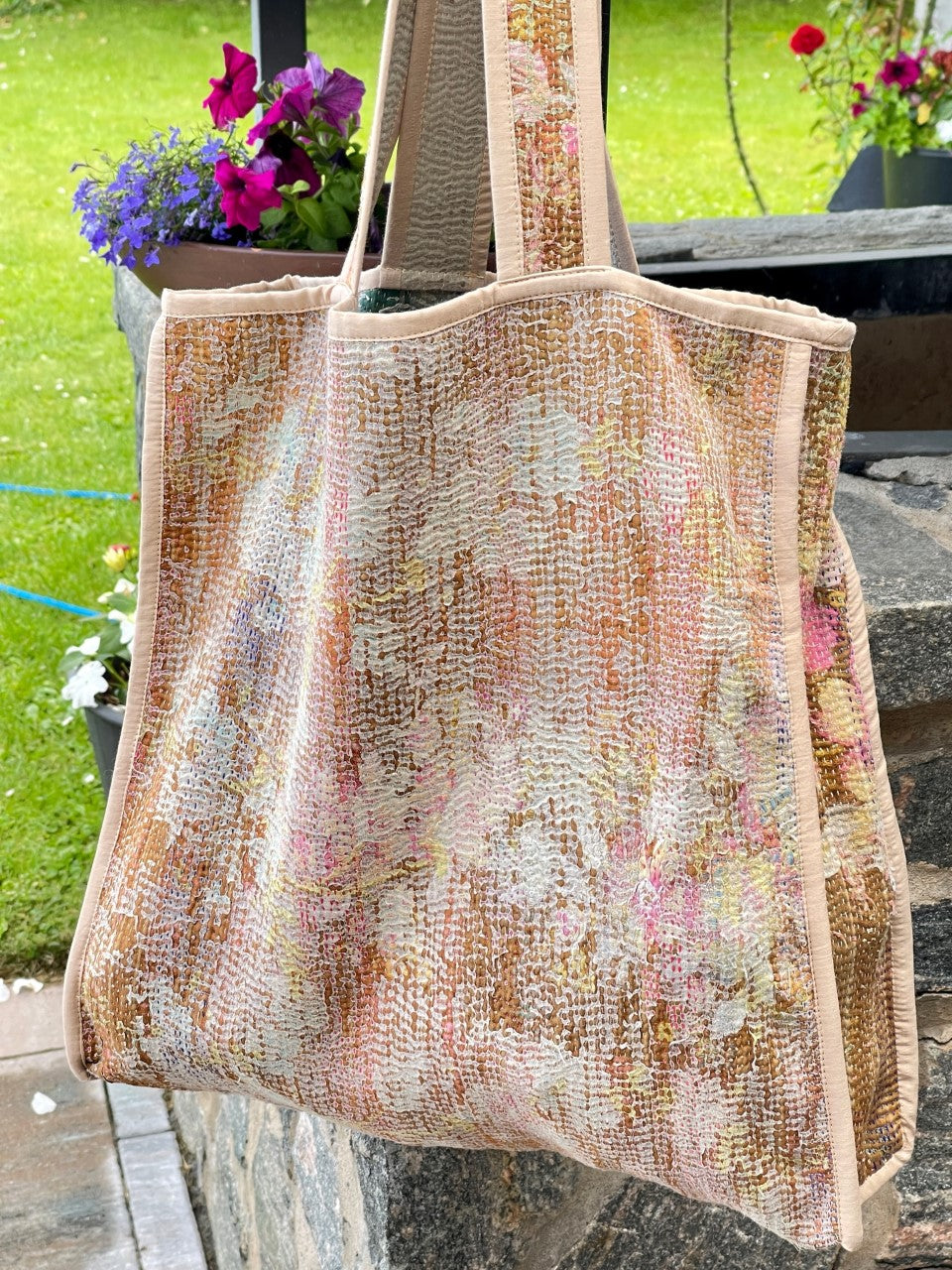 Sari Kantha Tote Bag