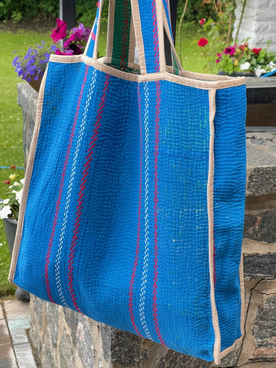 Sari Kantha Tote Bag