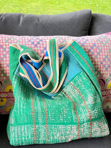 Sari Kantha Tote Bag