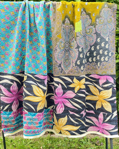 Vintage Sari Kantha quilt