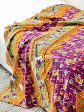 Load image into Gallery viewer, Vintage Sari sequins Kantha
