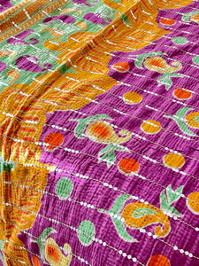 Vintage Sari sequins Kantha