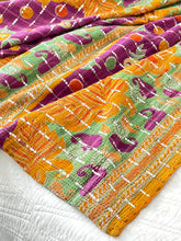 Load image into Gallery viewer, Vintage Sari sequins Kantha
