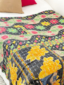 Vintage Sari Sequins Kantha