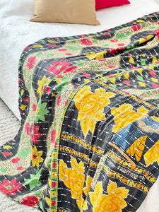 Vintage Sari Sequins Kantha