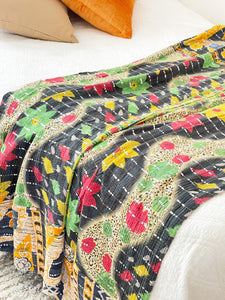 Vintage Sari Sequins Kantha