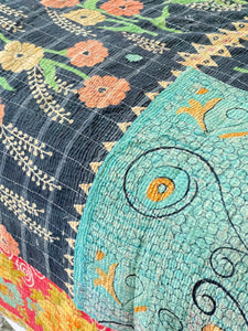 Vintage Sari Sequins Kantha