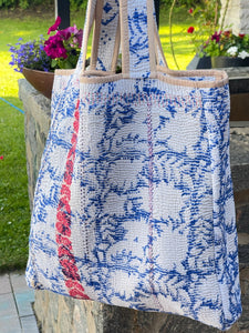 Sari Kantha Tote Bag